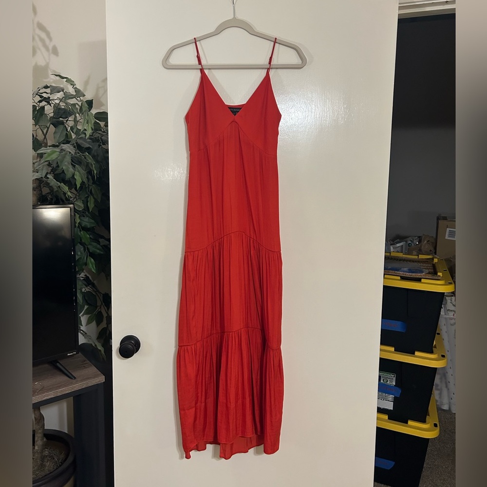 Banana Republic red flowy maxi dress